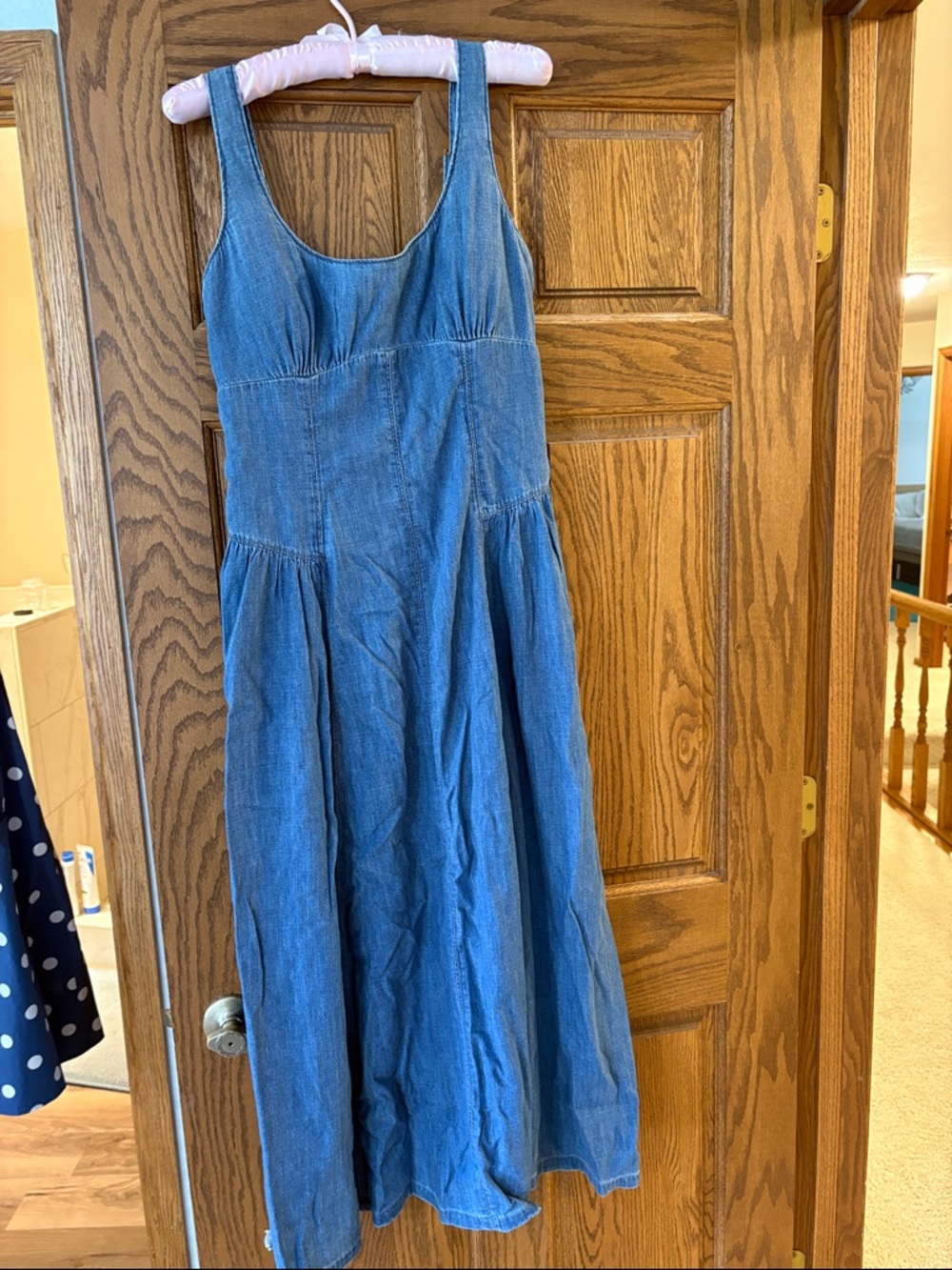 NWT Abercrombie Dylan Denim Chambray Corset Sundress